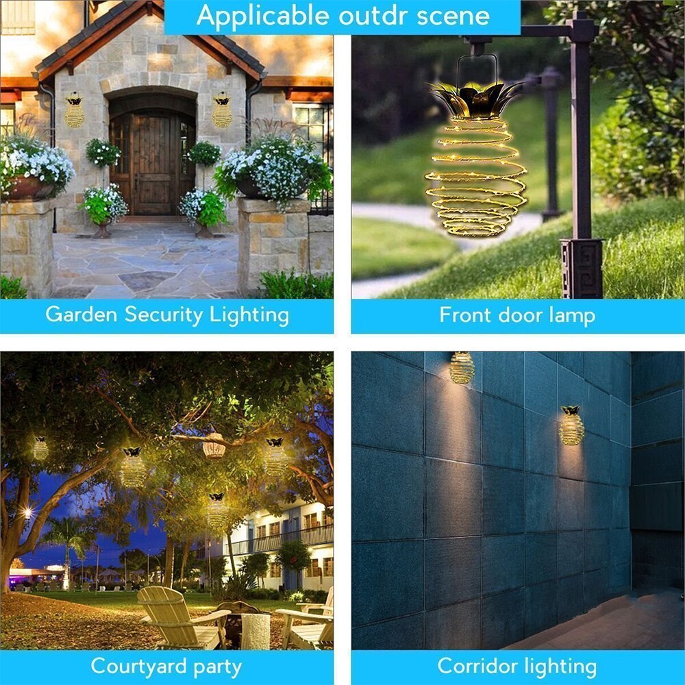 Solar Iron Pineapple LED Landscape Light (Waterproof)